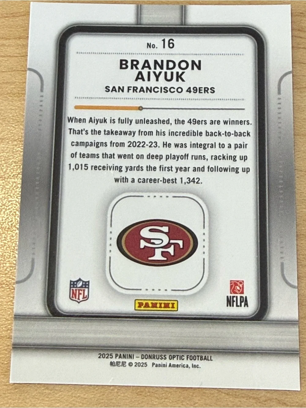 2025 Panini Donruss Optic - Play Action Brandon Aiyuk #16
